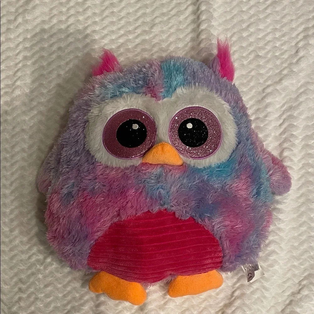 Colorful Plush Owl accent pillow